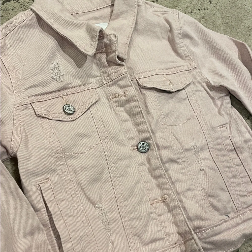 Old Navy Light Pink Girls' Denim Jacket - Button Front